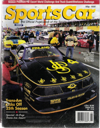 SPORTS CAR 1990 MAY - TRANS-AM 25TH ANNIV, RACETRUCK, ESCORT WORLD CHALL